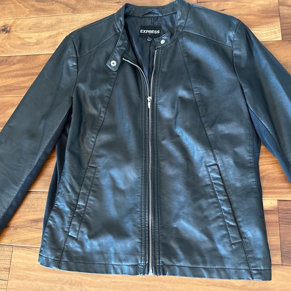 Express Black Faux Leather Jacket size XL - Picture 4 of 5